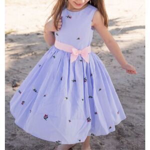 Zunie Striped Embroidered Floral Sleeveless Dress Size 6 Girls